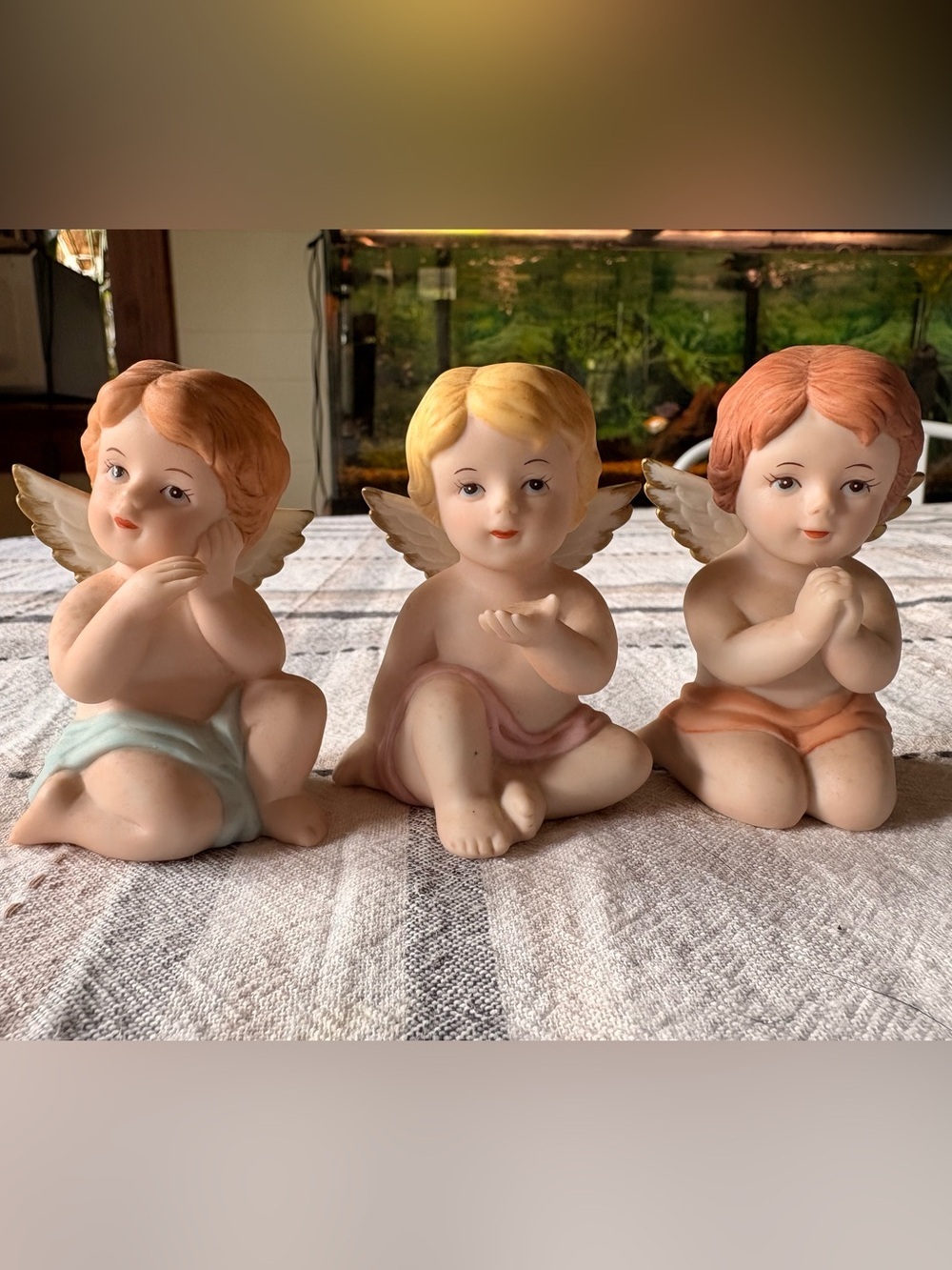 HOMCO Set of 3 Cherub Angel Figurine - Pastel- Home Accents Decor Vintage 👼